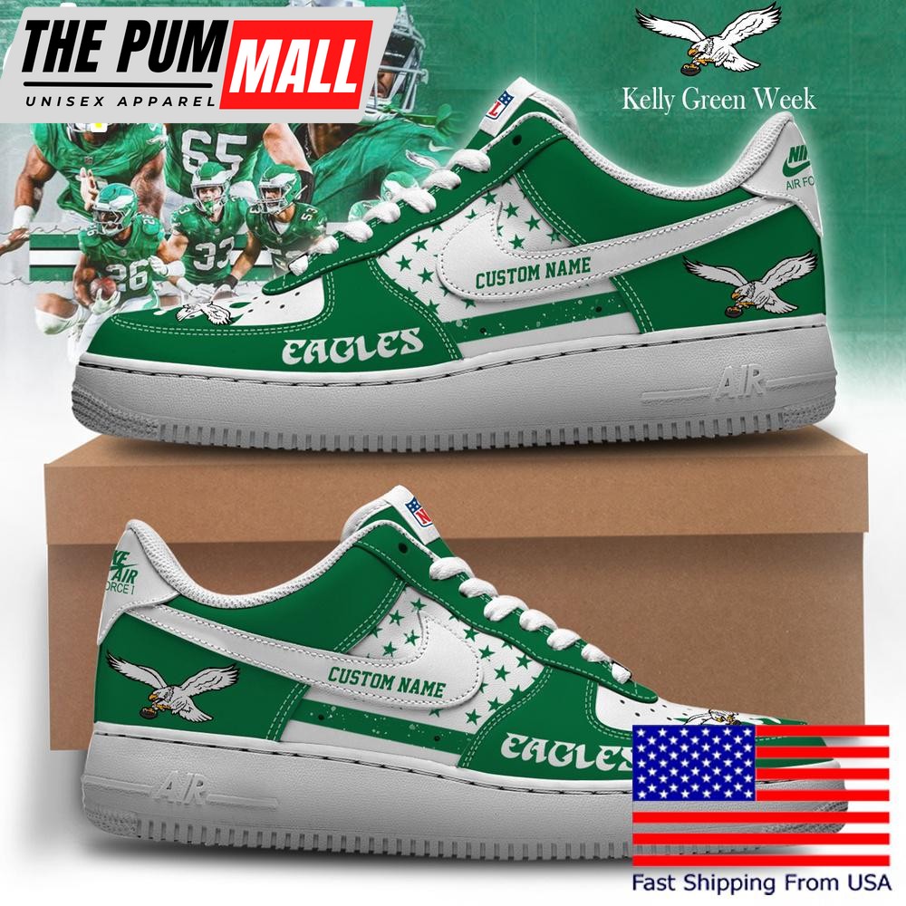 NFL Philadelphia Eagles Kelly green Week Custom Air Force 1 Shoes , Best Running Shoes