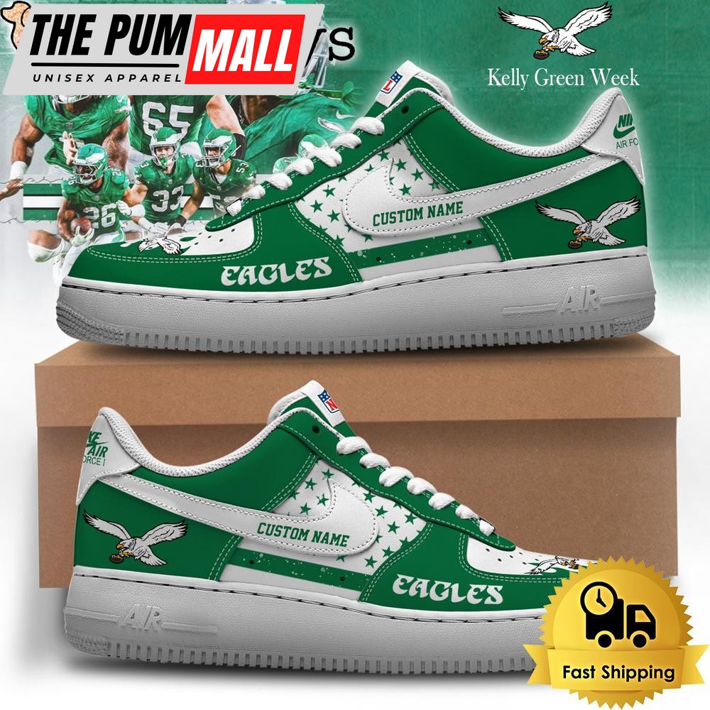 NFL Philadelphia Eagles Kelly green Week Custom Air Force 1 Shoes
