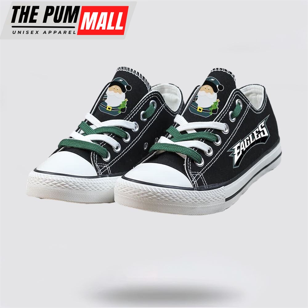 NFL Philadelphia Eagles Low Top Canvas Print Chrismas Design Shoes Sport Sneakers