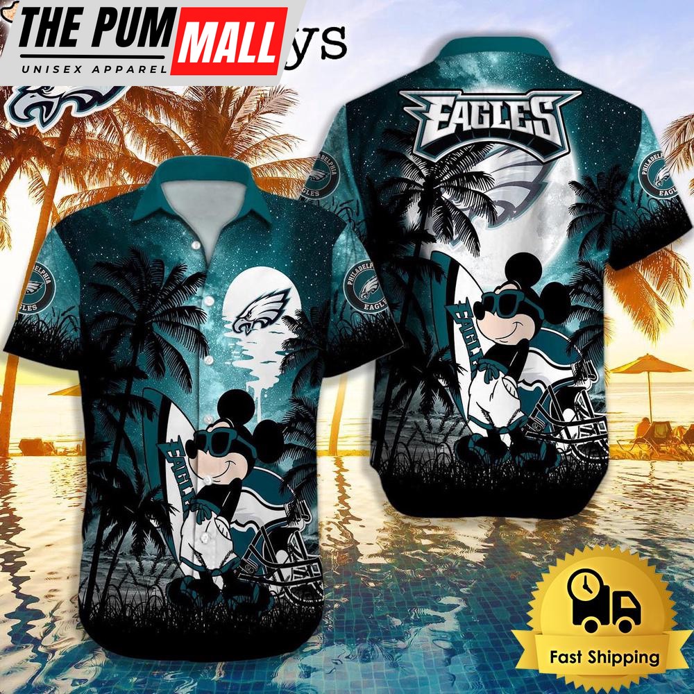 NFL Philadelphia Eagles Mickey Mouse Summer Hawaiian Shirt, Disney Hawaiian Shirt