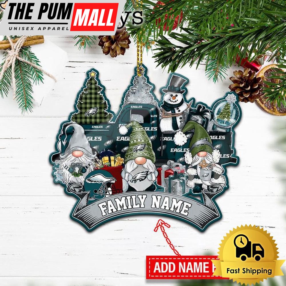 NFL Philadelphia Eagles Personalized Name Gnome Christmas Ornament Limited Edition