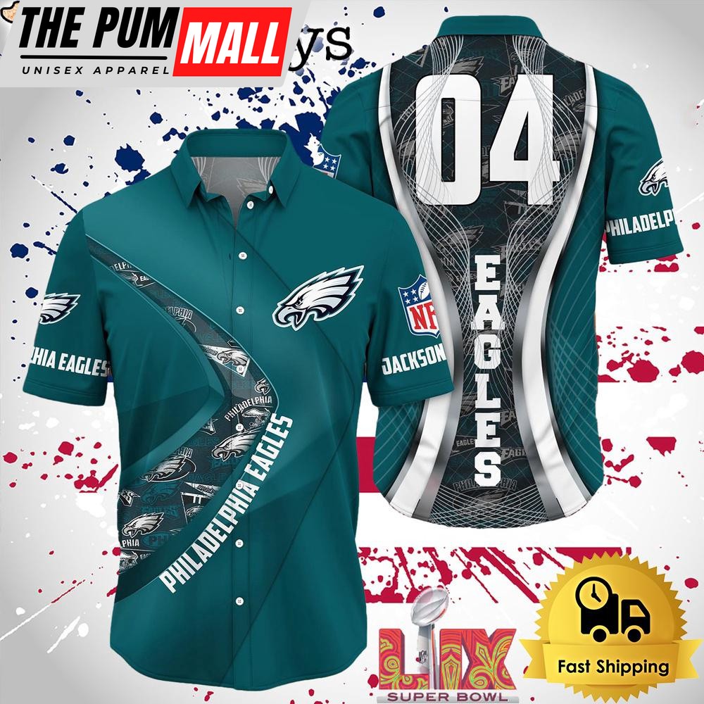 NFL Philadelphia Eagles Super Bowl LIX Fans Custom Hawaiian Shirt