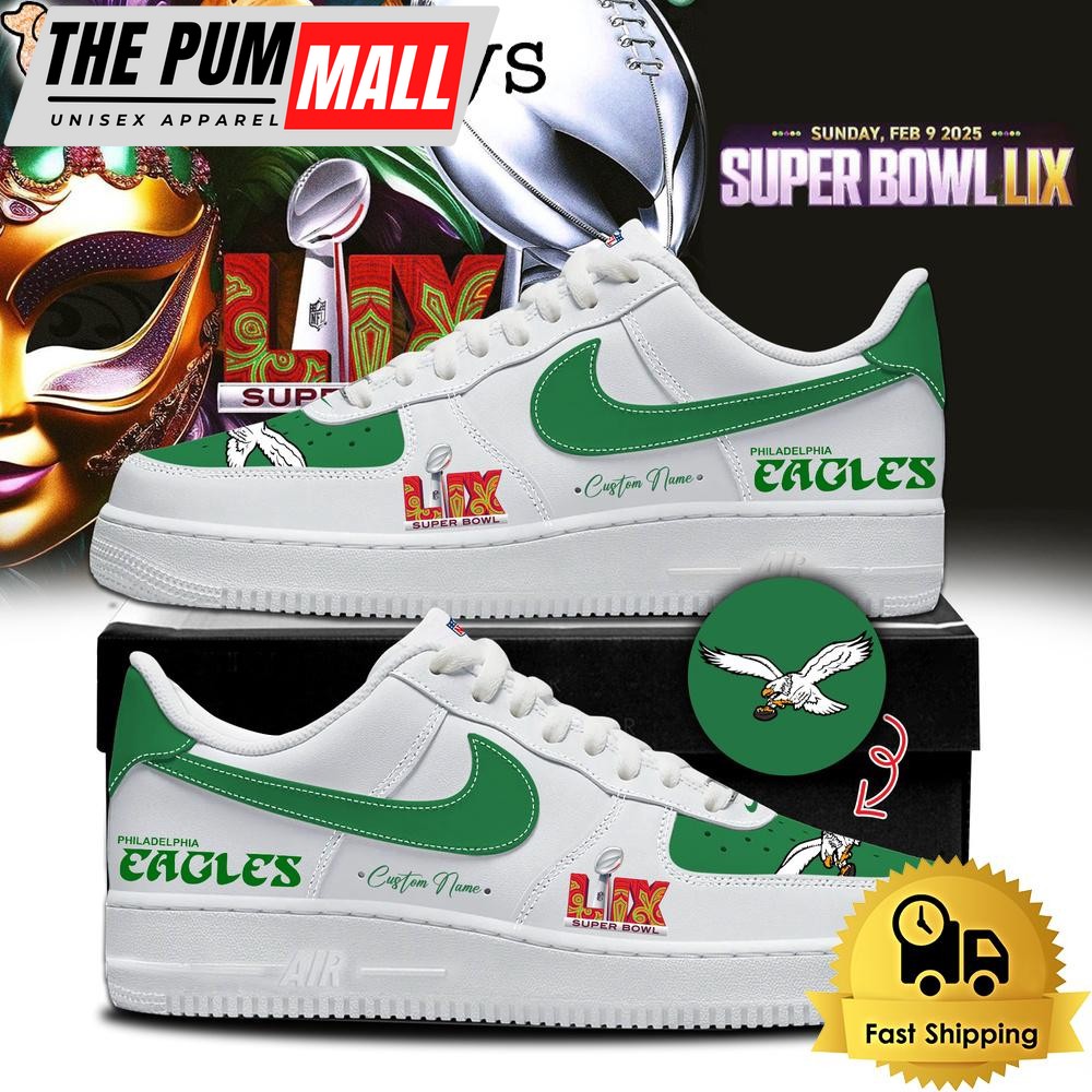 NFL Philadelphia Eagles Super Bowl LIX Limited Custom Air Force 1 Shoes