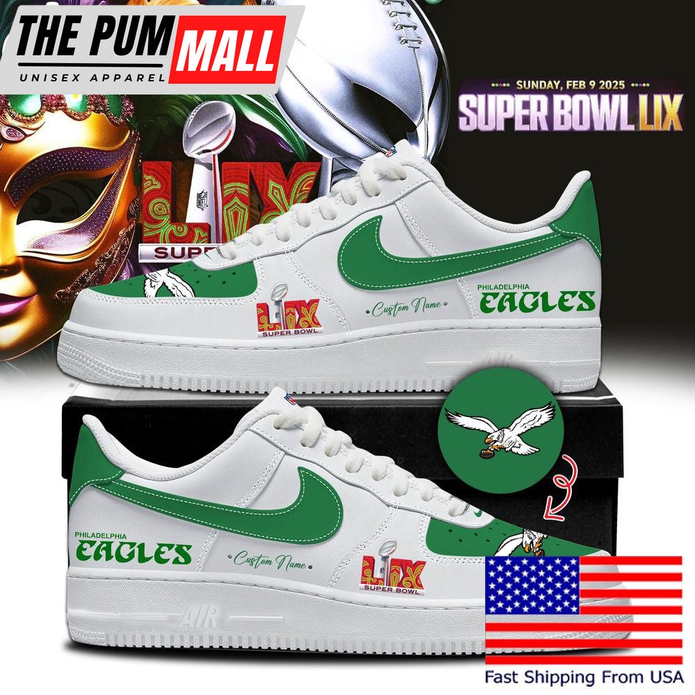 NFL Philadelphia Eagles Super Bowl LIX Limited Custom Air Force 1 Shoes , Best Running Shoes