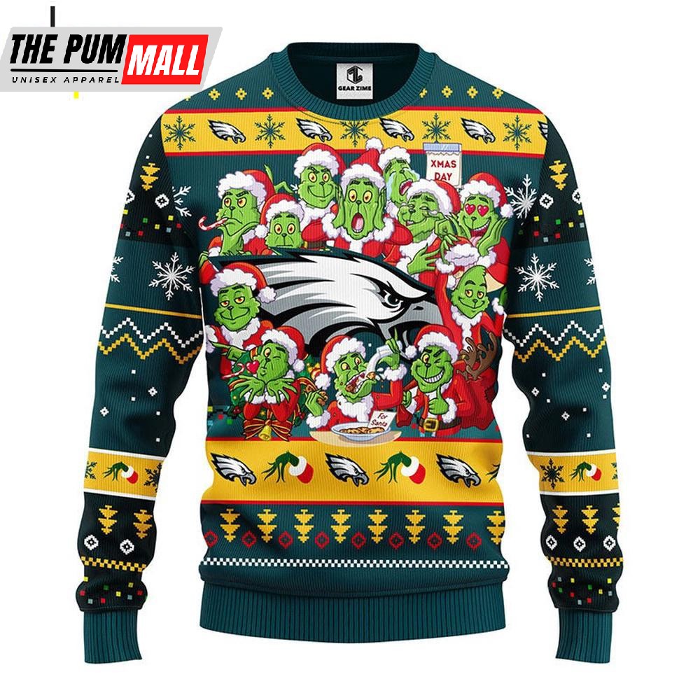 NFL Philadelphia Eagles The Gricnh Christmas Ugly Sweater