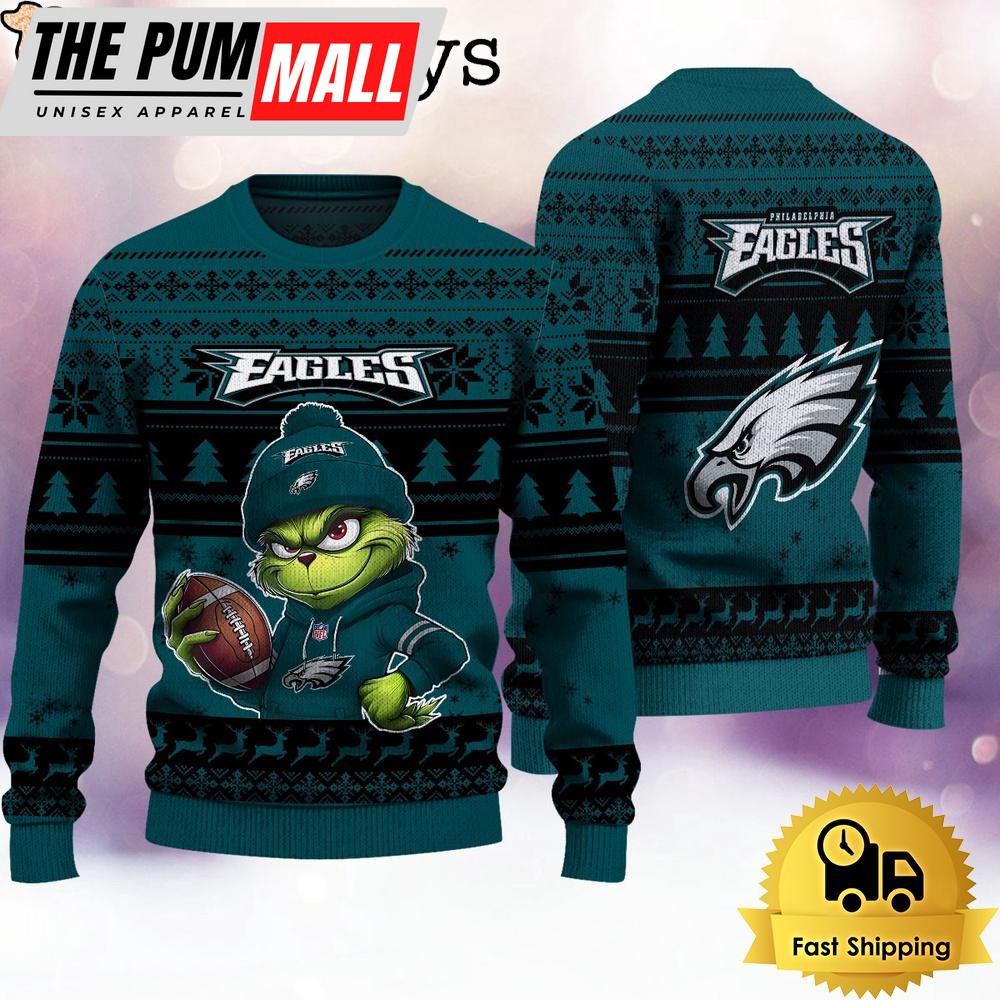 NFL Philadelphia Eagles The Grinch Ugly Christmas Sweater