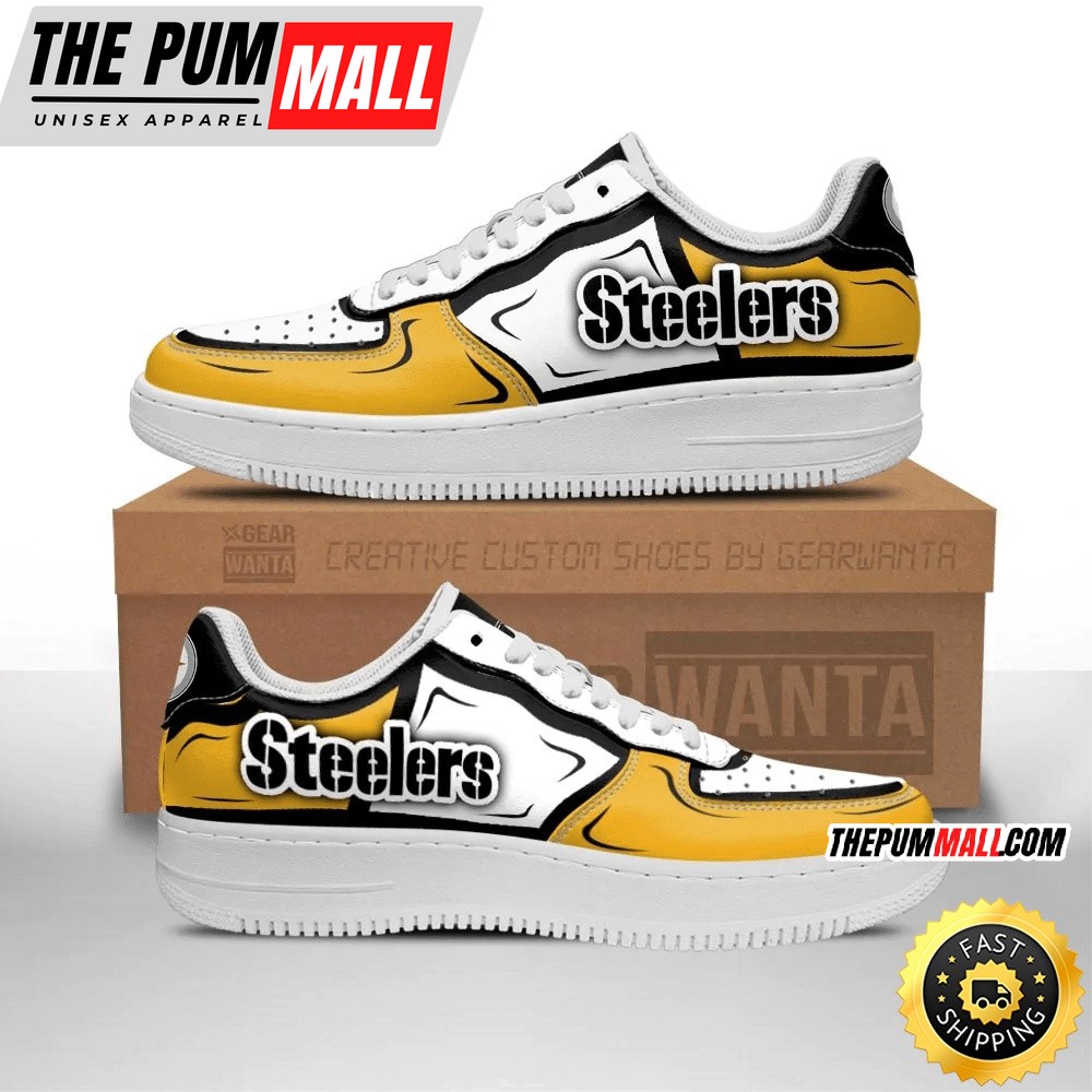 NFL Pittsburgh Steelers Air Force 1 Shoes Football Sports Sneaker Shoes