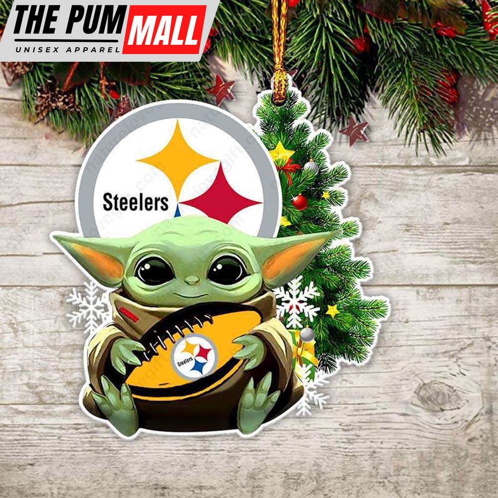 NFL Pittsburgh Steelers Baby Yoda Christmas Ornament Xmas Tree Decoration Limited Edition