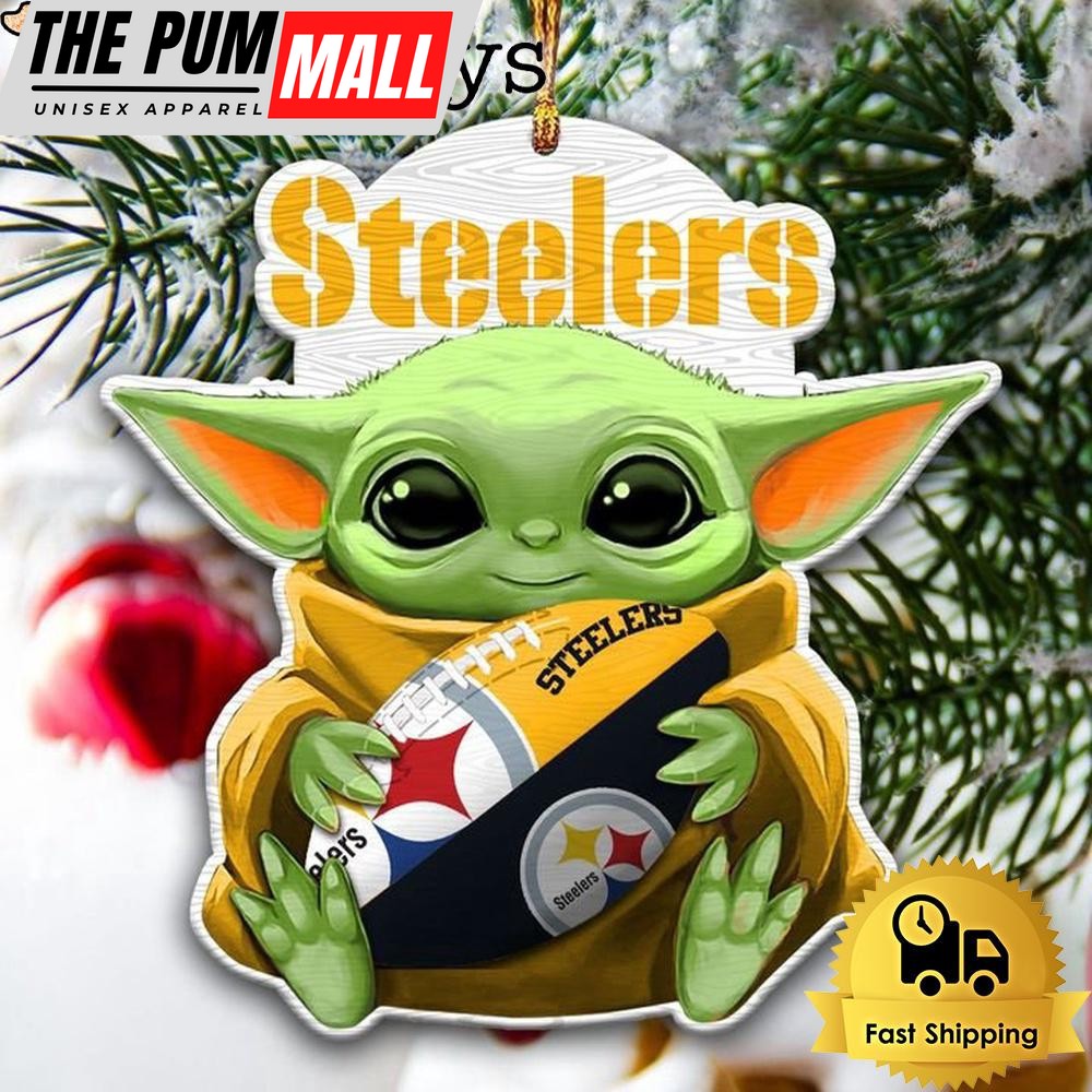 NFL Pittsburgh Steelers Baby Yoda Christmas Tree Ornament Limited Edition