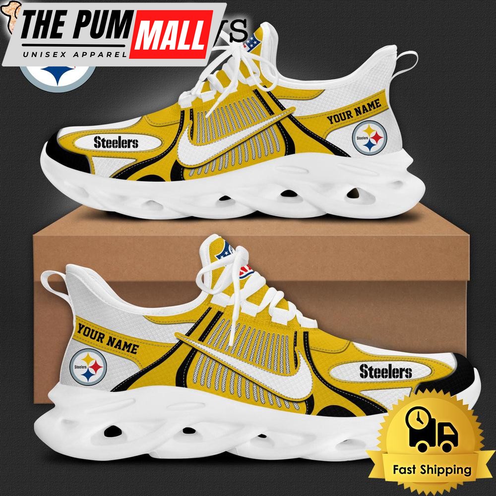 NFL Pittsburgh Steelers Blue White Stripes Logo Custom Clunky Max Soul Shoes