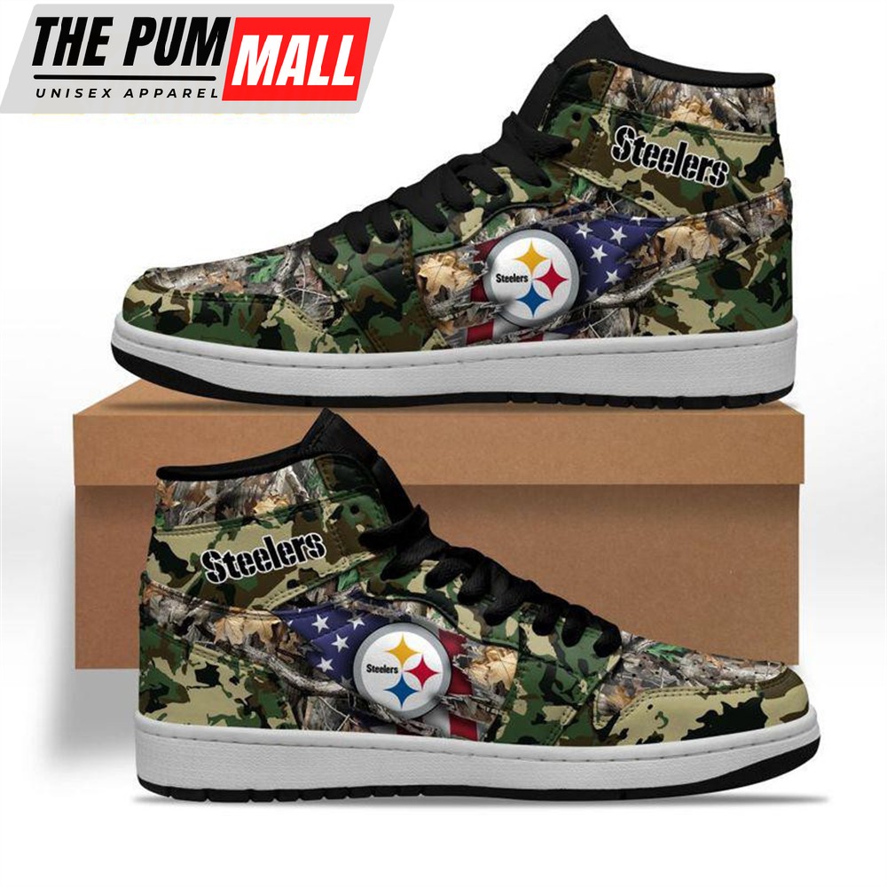 NFL Pittsburgh Steelers Camo Realtree Hunting Air Jd 1 Shoes Sneaker