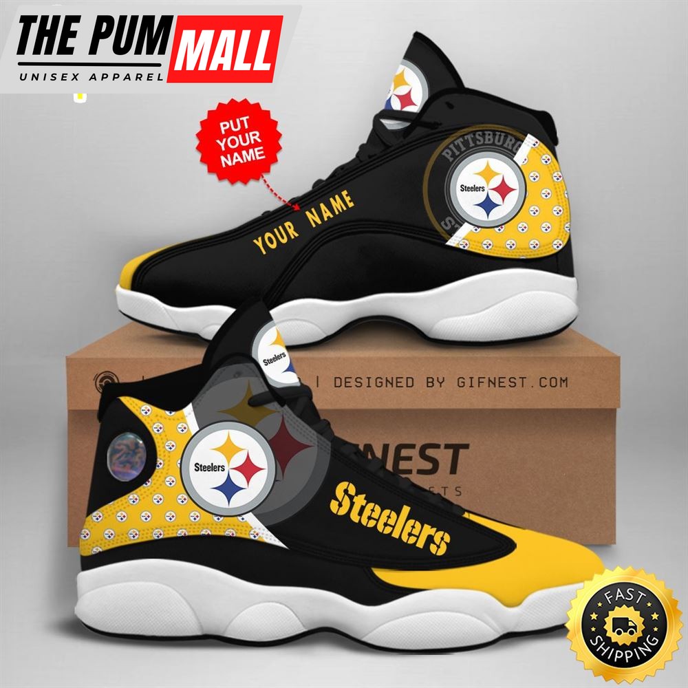 NFL Pittsburgh Steelers Custom Name Air Jd 13 Shoes V1