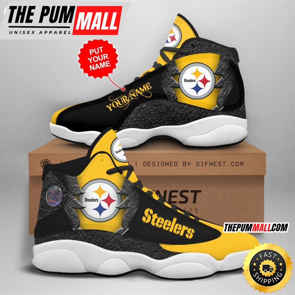 NFL Pittsburgh Steelers Custom Name Air Jd 13 Shoes V4