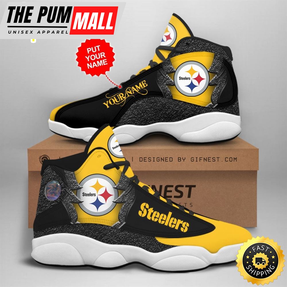 NFL Pittsburgh Steelers Custom Name Air Jd 13 Shoes V4