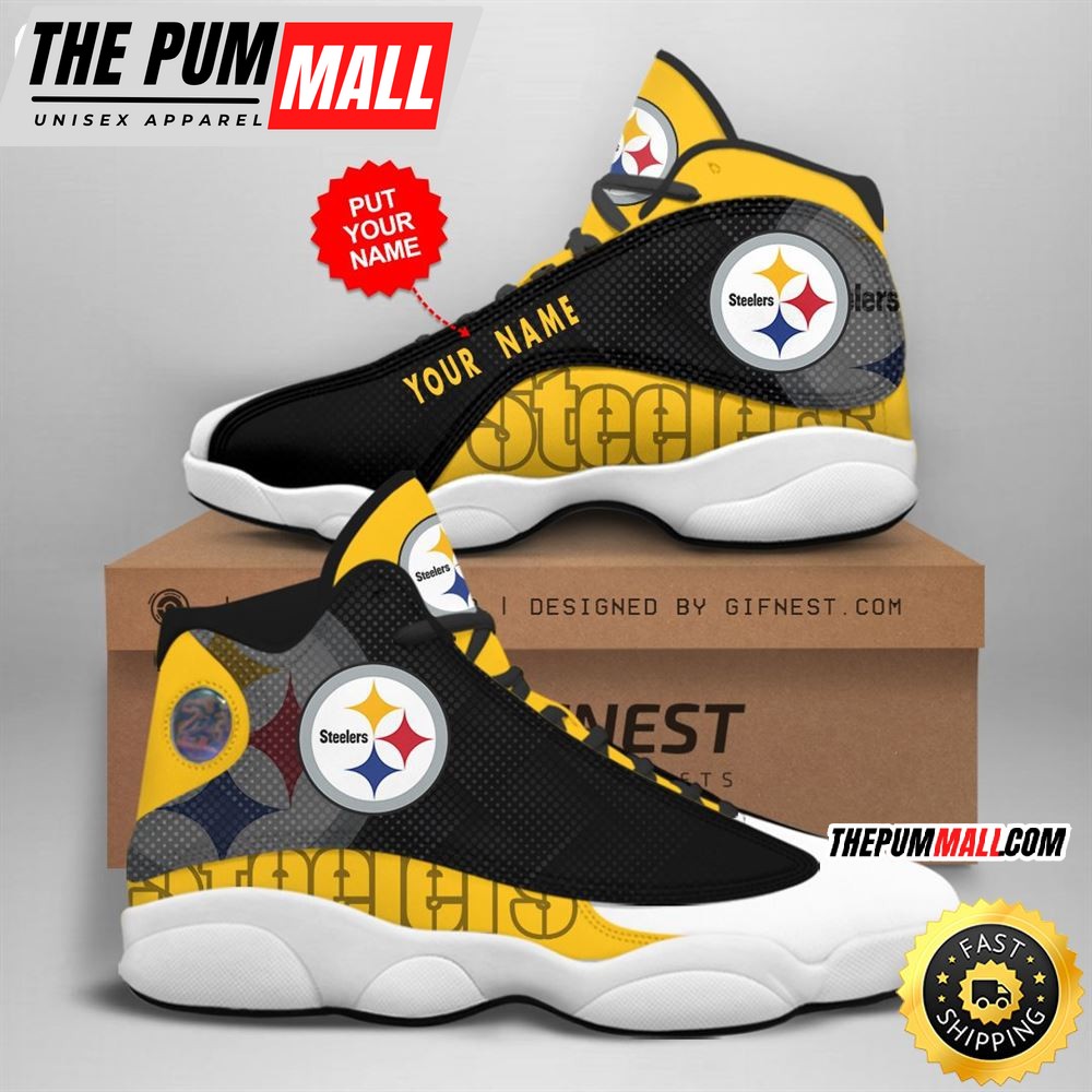 NFL Pittsburgh Steelers Custom Name Air Jd 13 Shoes V6