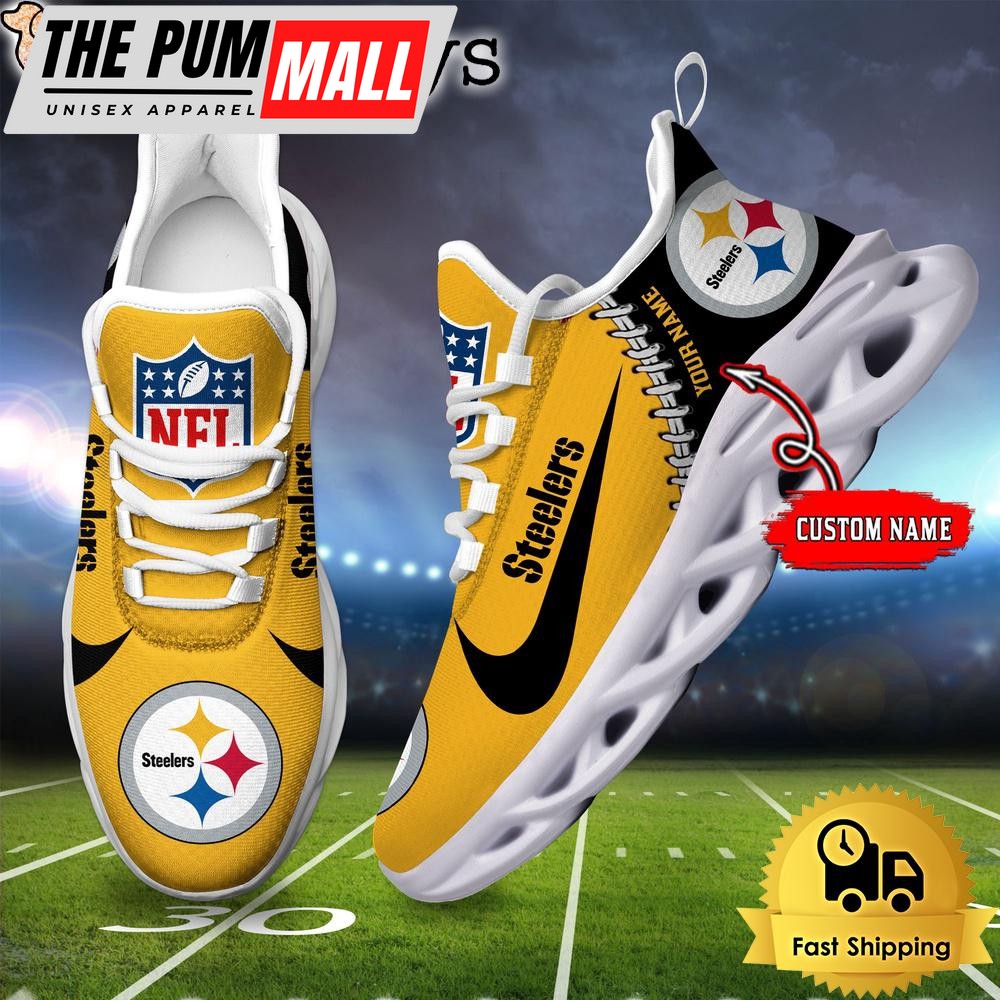 NFL Pittsburgh Steelers Custom Name Max Soul Shoes Gift For Fans