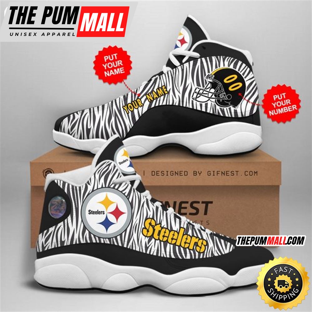 NFL Pittsburgh Steelers Custom Name Number Air Jd 13 Shoes V2