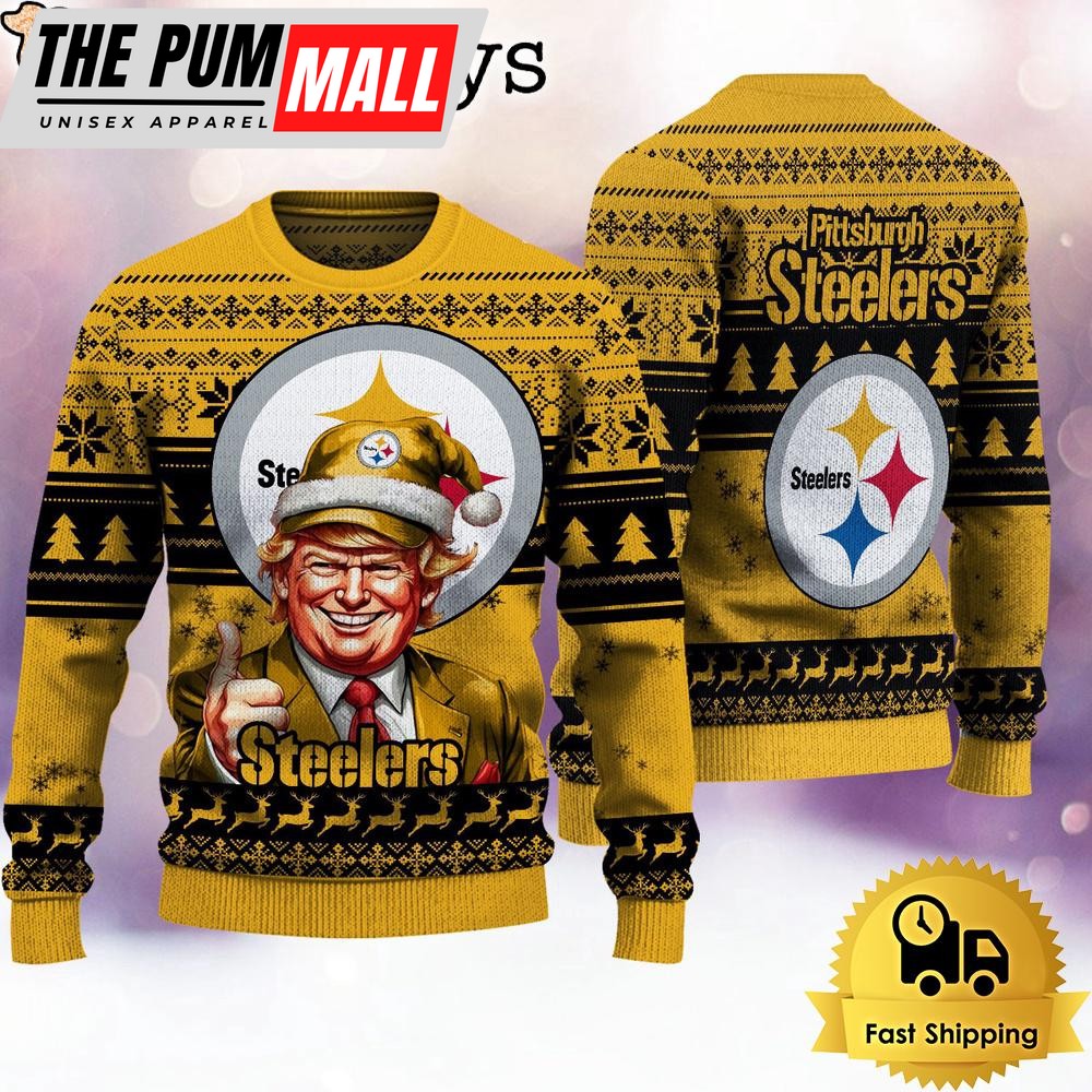 NFL Pittsburgh Steelers Donald Trump Ugly Christmas Sweater