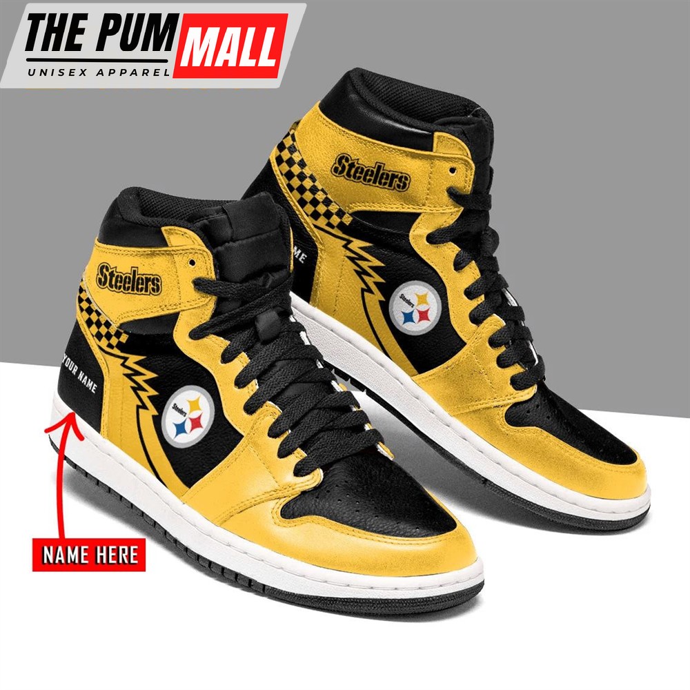 NFL Pittsburgh Steelers Football Logo Team Air Jd 1 Hightop Shoes Sneakers