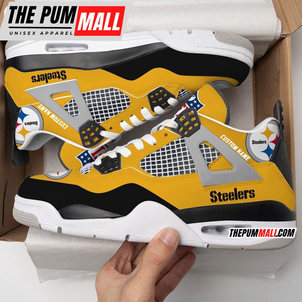NFL Pittsburgh Steelers Football Team Air Jd 4 Shoes, Personalized AJ4 Sneaker