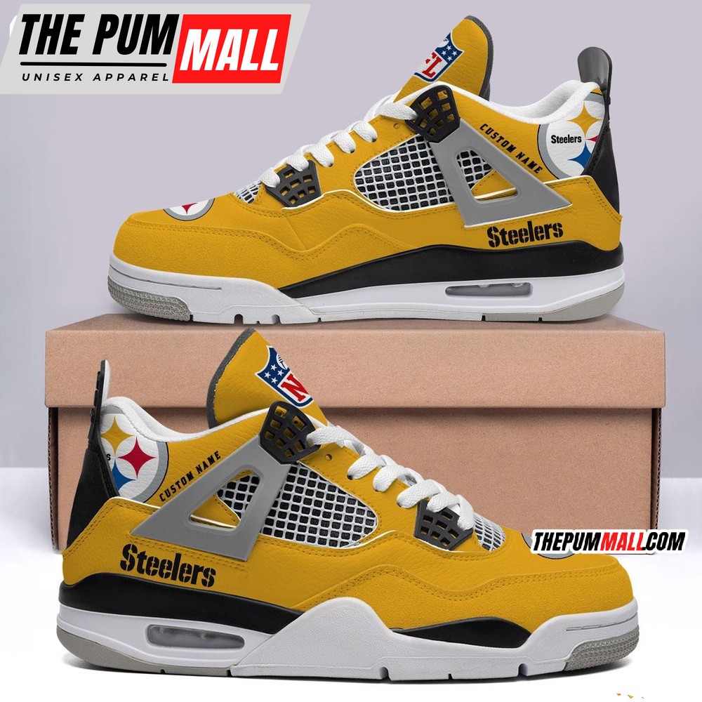 NFL Pittsburgh Steelers Football Team Air Jd 4 Shoes Sneaker