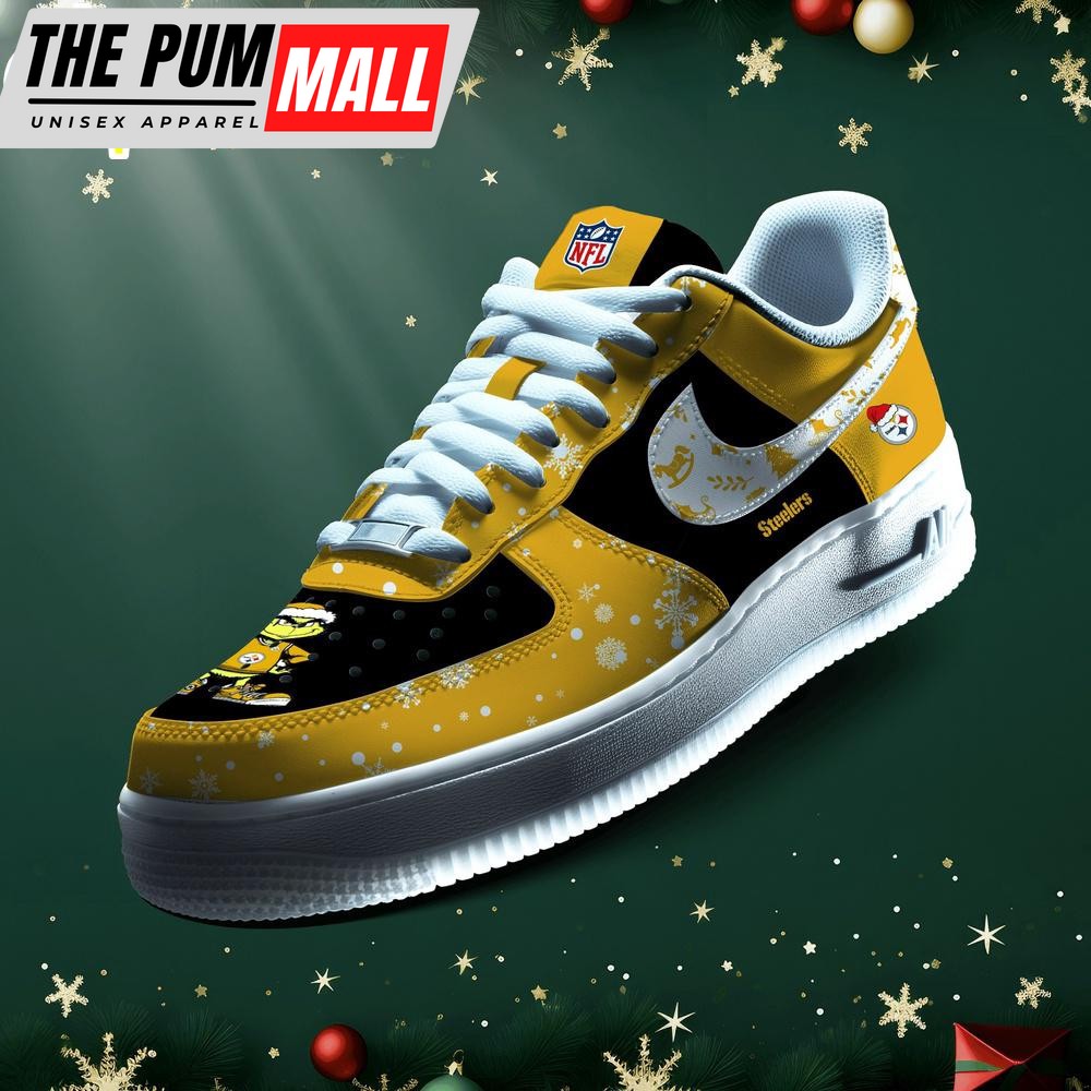 NFL Pittsburgh Steelers Grinch Merry Christmas Sport Air Force 1 Shoes