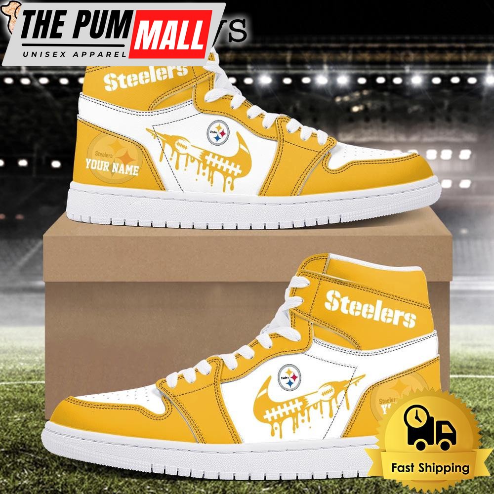 NFL Pittsburgh Steelers Grunge Style Custom Air Jd 1 Shoes