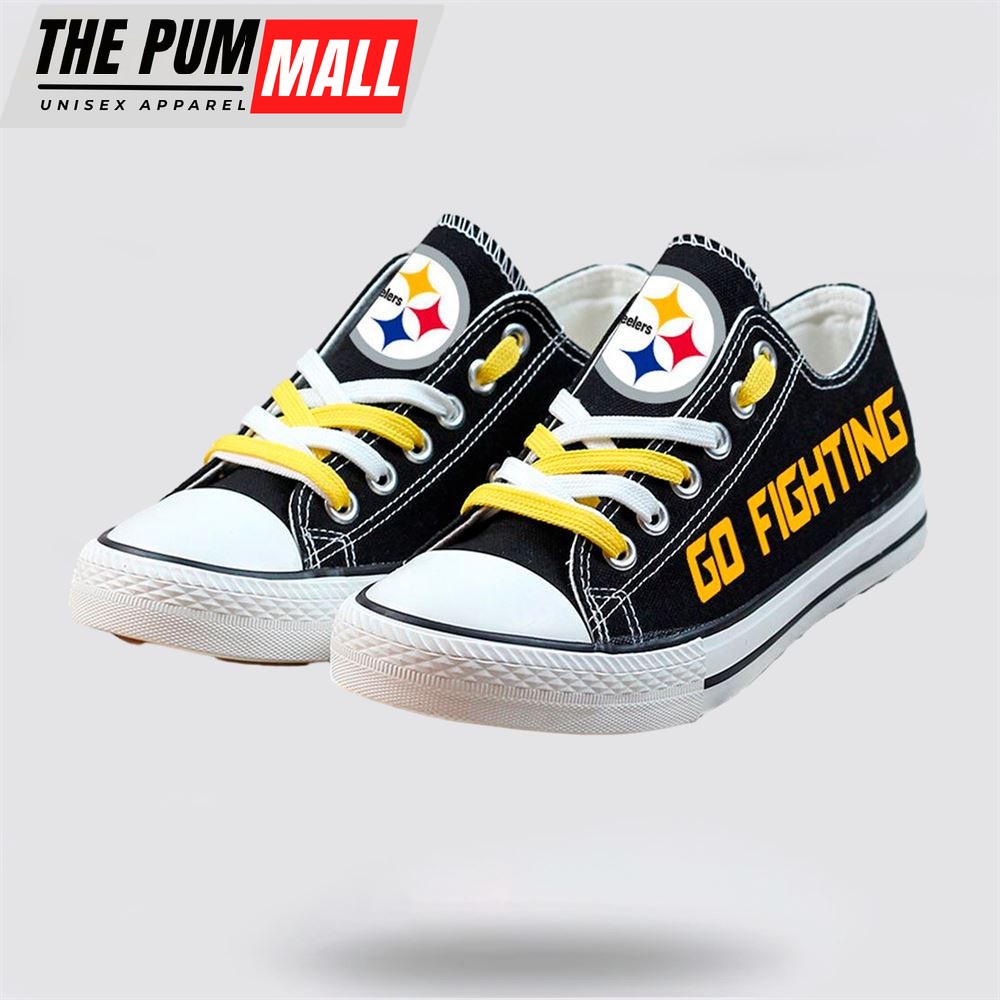 NFL Pittsburgh Steelers Low Top Canvas Shoes Sport Sneakers Elevate Your Footwear Collection With Team Spirit