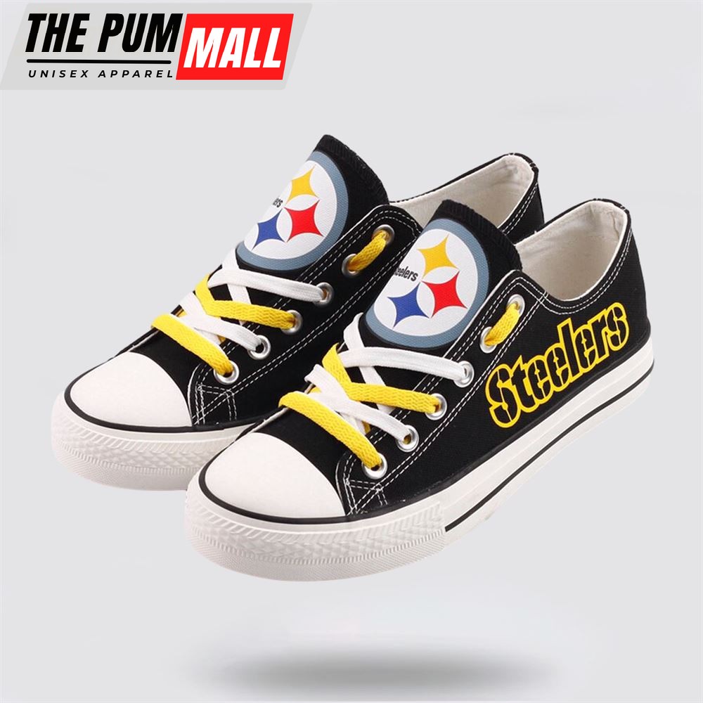 NFL Pittsburgh Steelers Low Top Canvas Shoes Sport Sneakers Experience The Perfect Blend Of Style And Performance