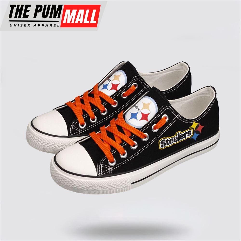 NFL Pittsburgh Steelers Low Top Canvas Shoes Sport Sneakers Fuel Your Passion For The Game With Every Stride