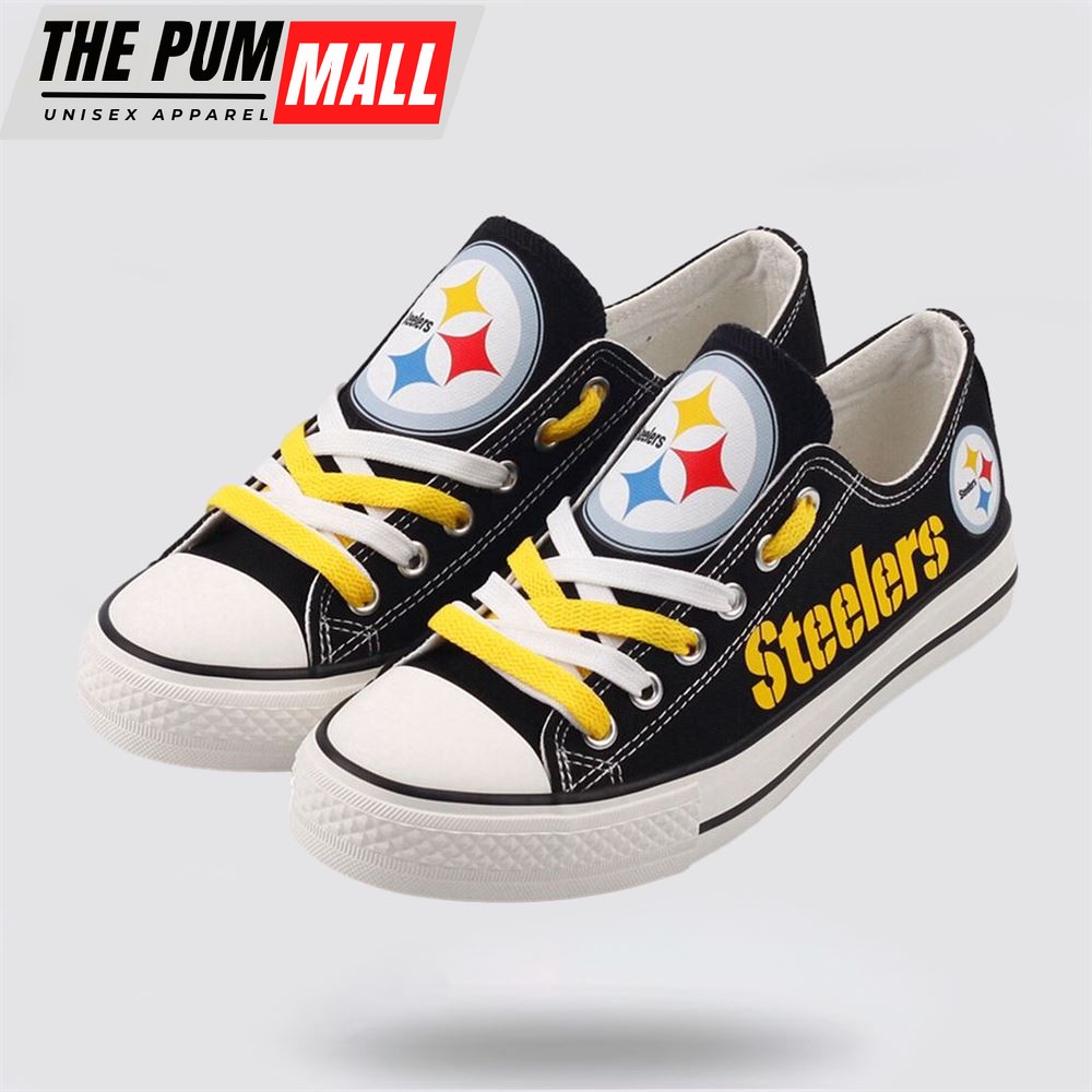 NFL Pittsburgh Steelers Low Top Canvas Shoes Sport Sneakers Step Up Your Game With Unmatched Comfort And Support
