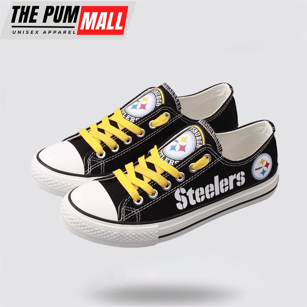 NFL Pittsburgh Steelers Low Top Canvas Shoes Sport Sneakers Walk The Talk Of Team Pride With Every Step