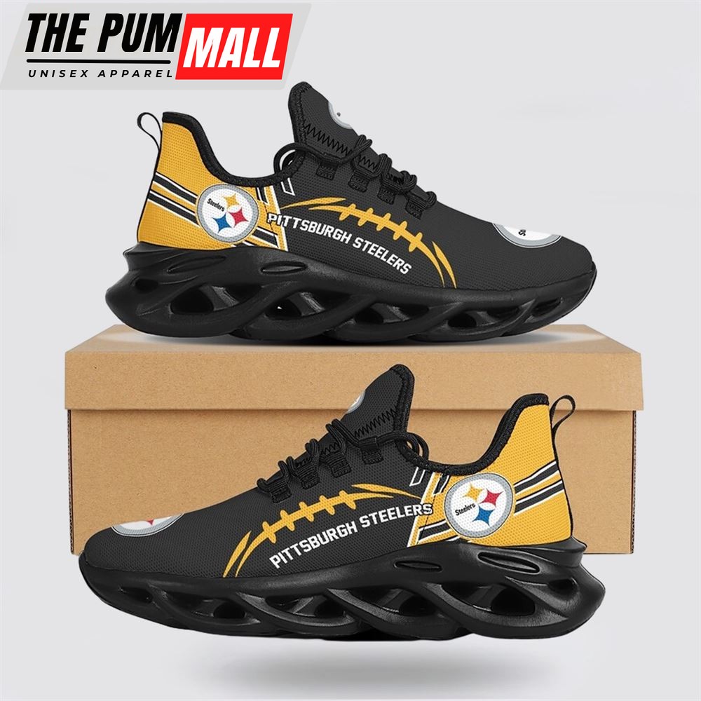NFL Pittsburgh Steelers Max Soul Shoes Sneakers Sport Shoes Dominate The Streets With Authentic Nfl Style