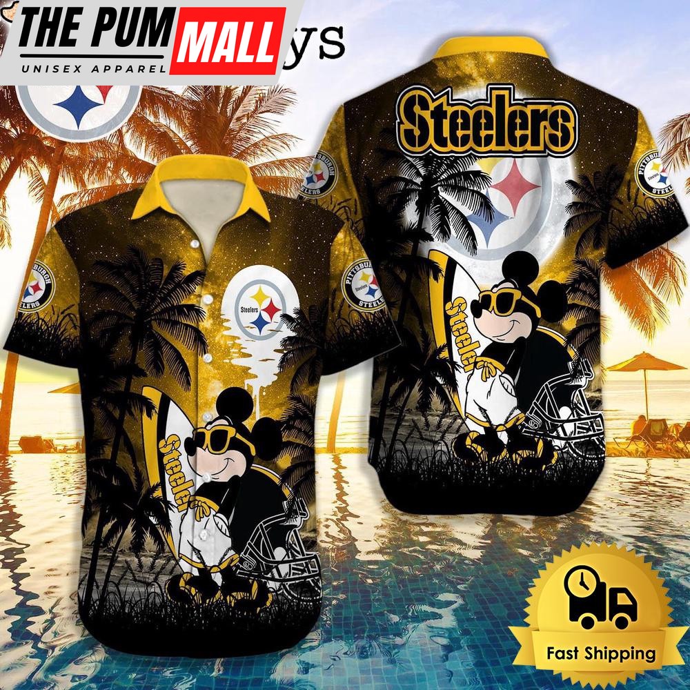 NFL Pittsburgh Steelers Mickey Mouse Summer Hawaiian Shirt, Disney Hawaiian Shirt