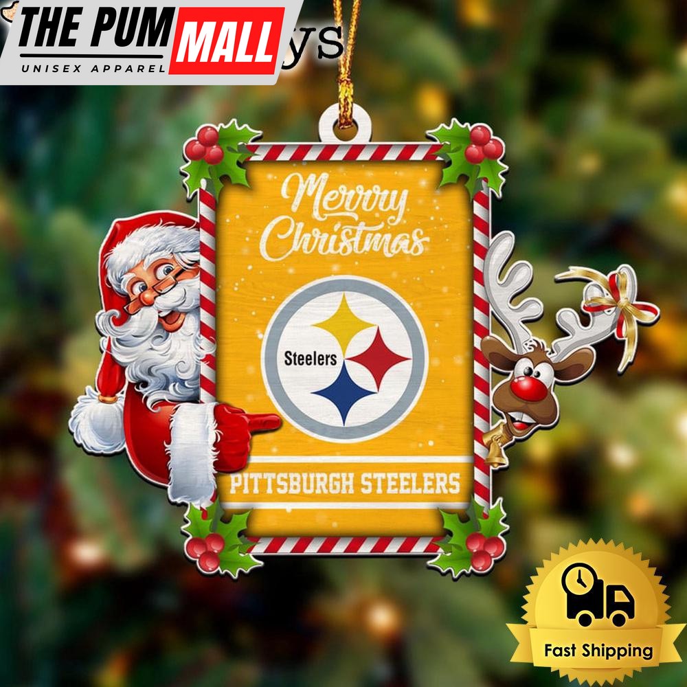 NFL Pittsburgh Steelers Santa Claus Merry Christmas Ornament Limited Edition