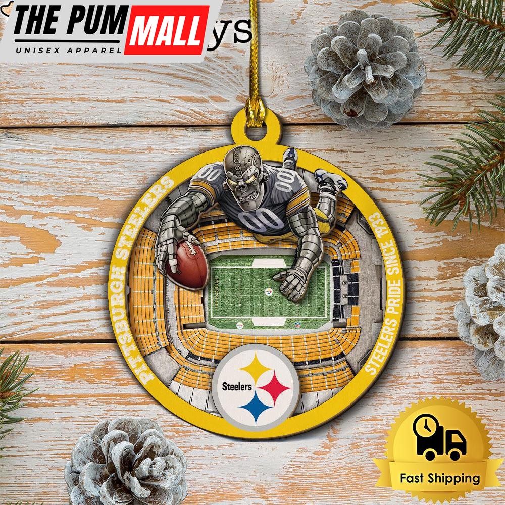 NFL Pittsburgh Steelers StadiumView Layered Wood Christmas Ornament Limited Edition