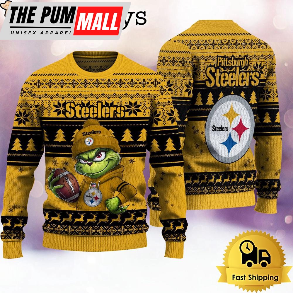 NFL Pittsburgh Steelers The Grinch Ugly Christmas Sweater
