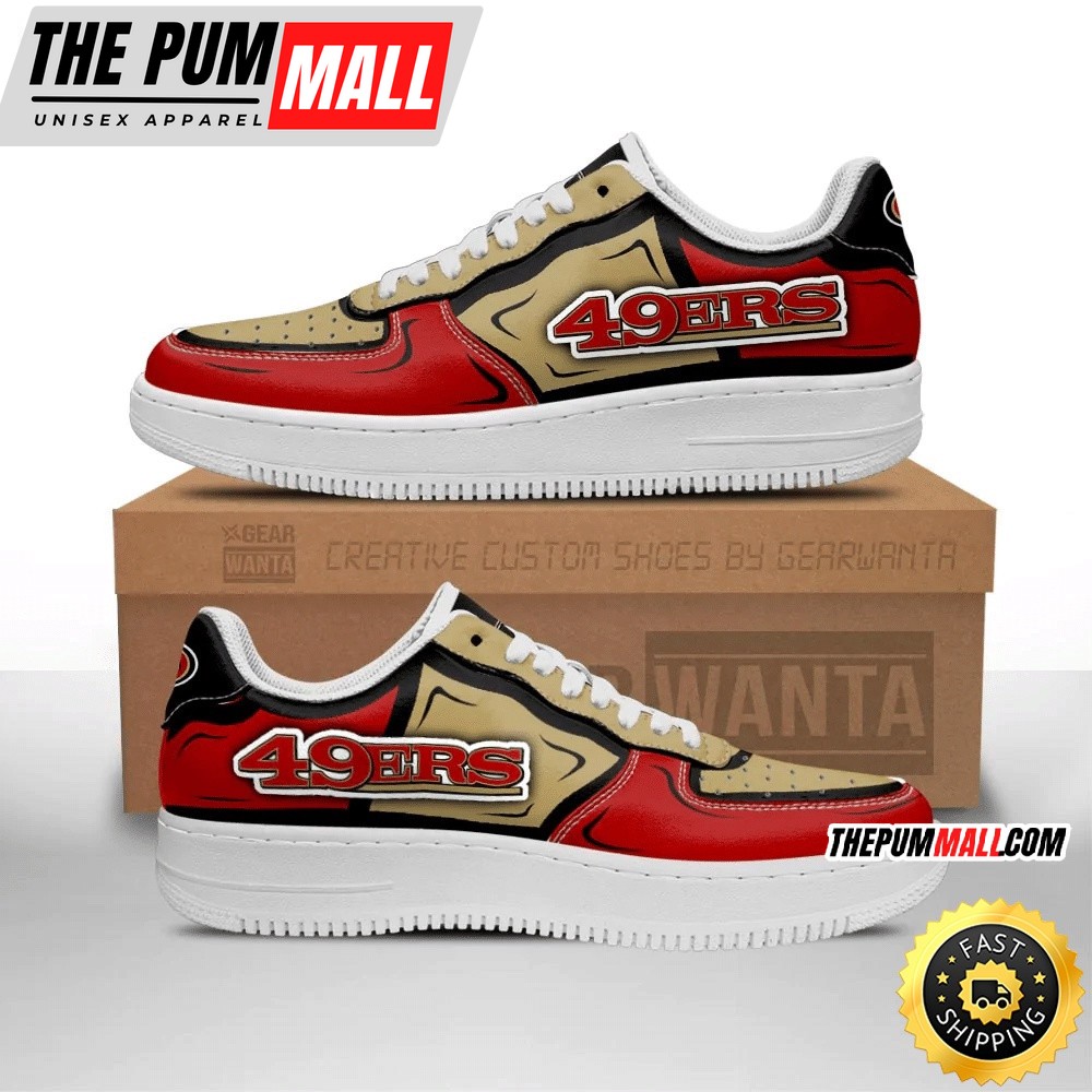 NFL San Francisco 49Ers Air Force 1 Shoes Football Sports Sneaker Shoes