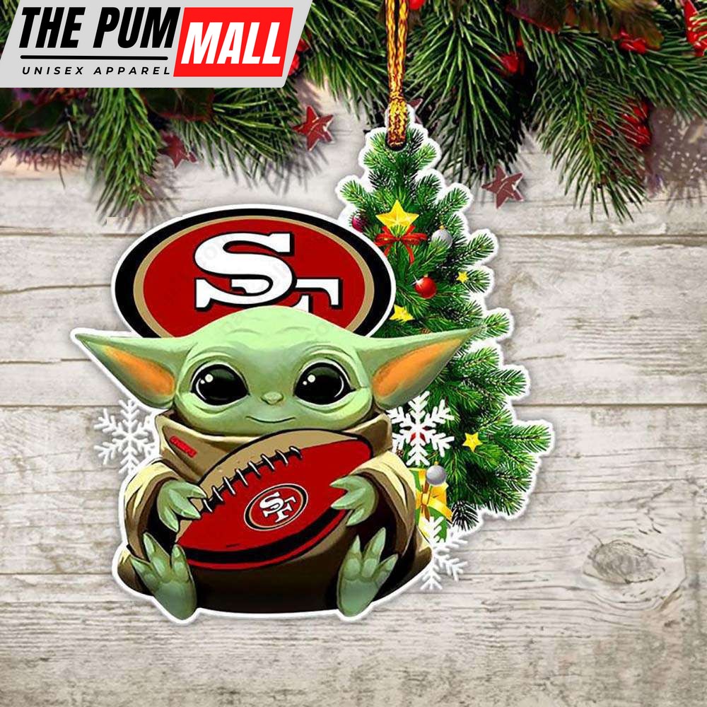 NFL San Francisco 49Ers Baby Yoda Christmas Ornament Xmas Tree Decoration Limited Edition