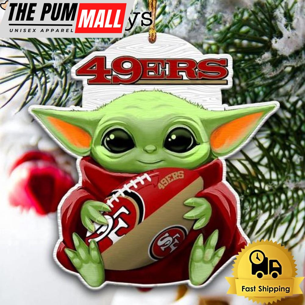 NFL San Francisco 49ers Baby Yoda Christmas Tree Ornament Limited Edition