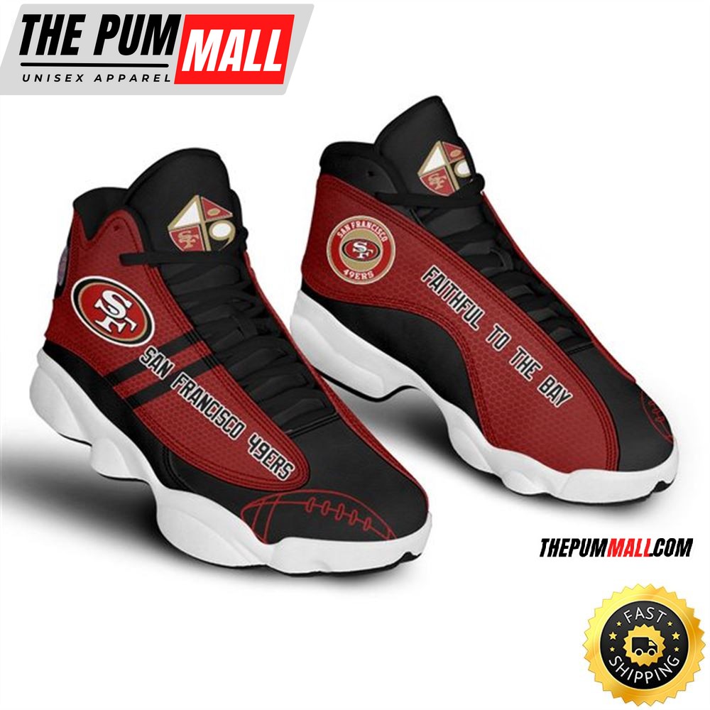 NFL San Francisco 49ers Black Red Air Jd 13 Shoes V2