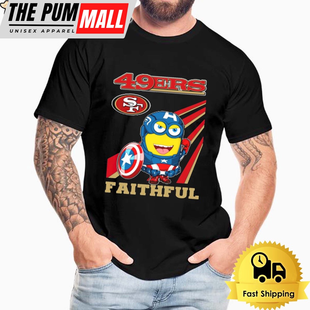 NFL San Francisco 49ers Captain America Minion Faithful Unisex T-Shirt