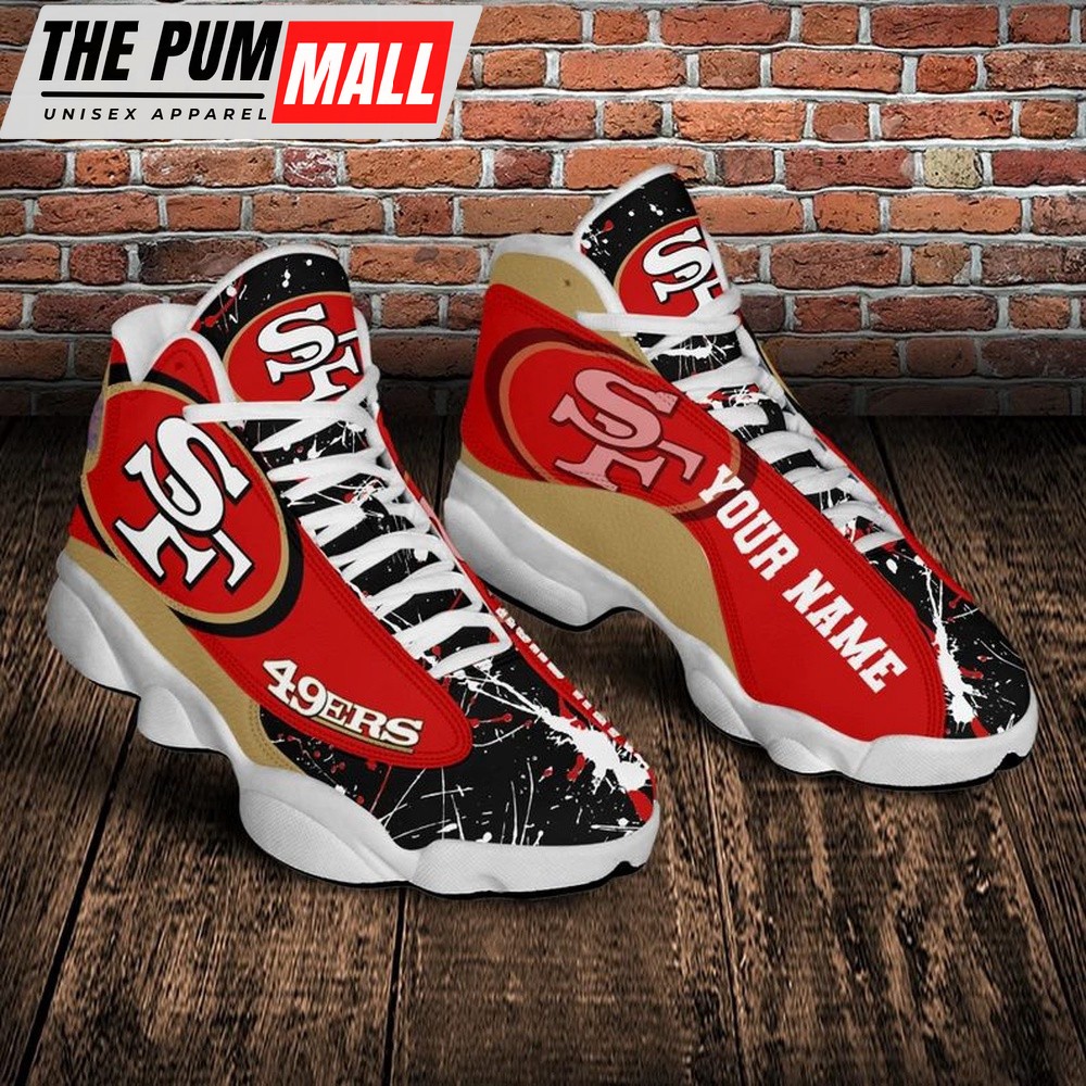 NFL San Francisco 49Ers Custom Name Air Jd 13 Shoes Sneaker