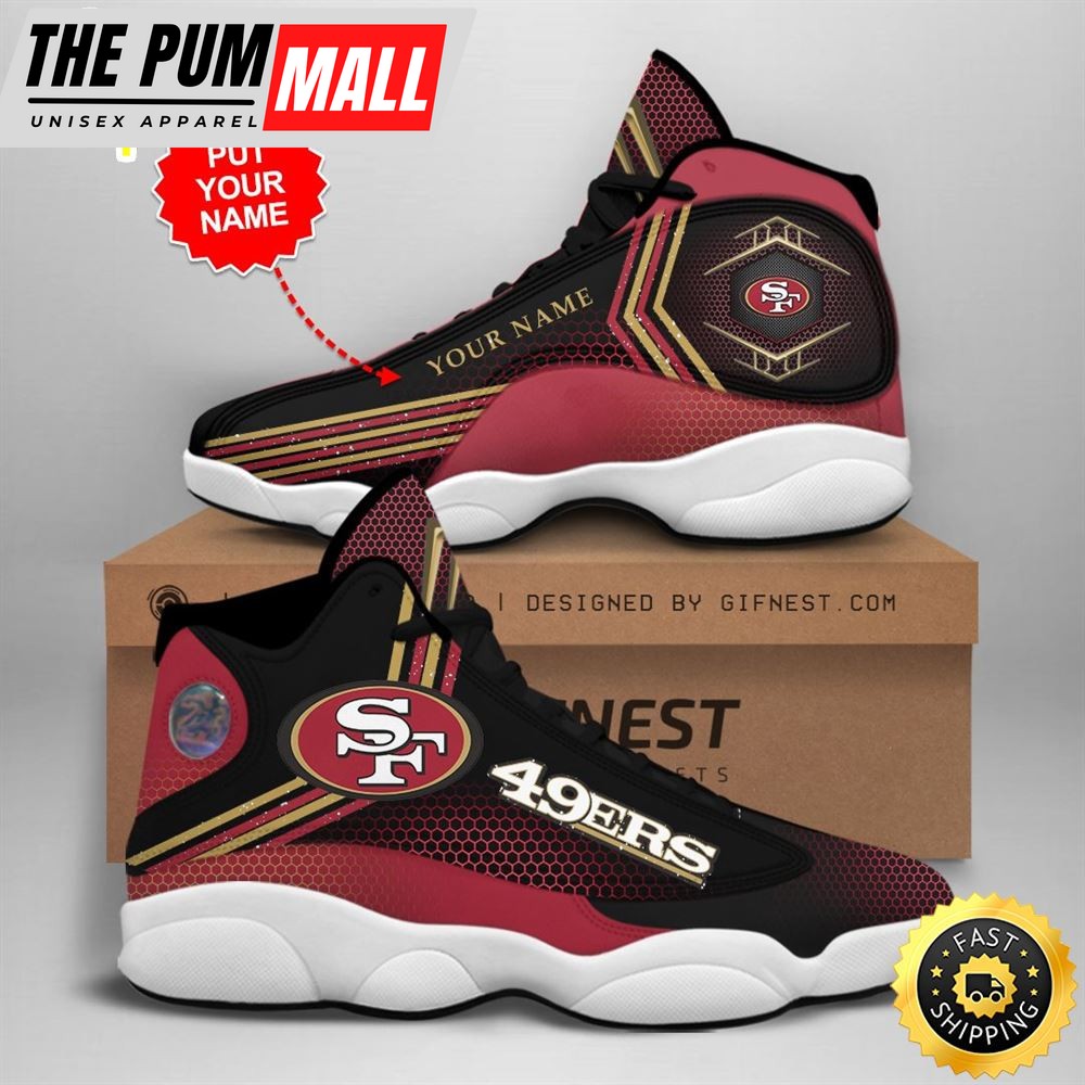 NFL San Francisco 49ers Custom Name Air Jd 13 Shoes V1