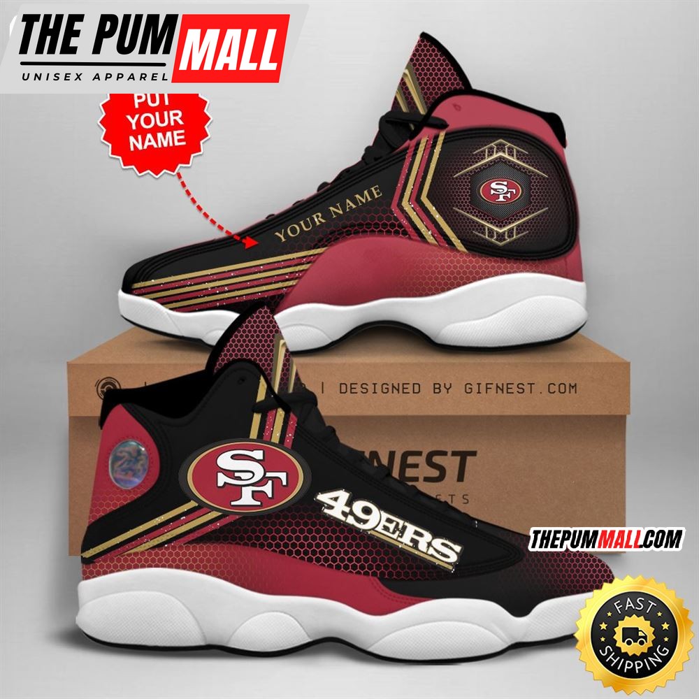 NFL San Francisco 49ers Custom Name Air Jd 13 Shoes V1