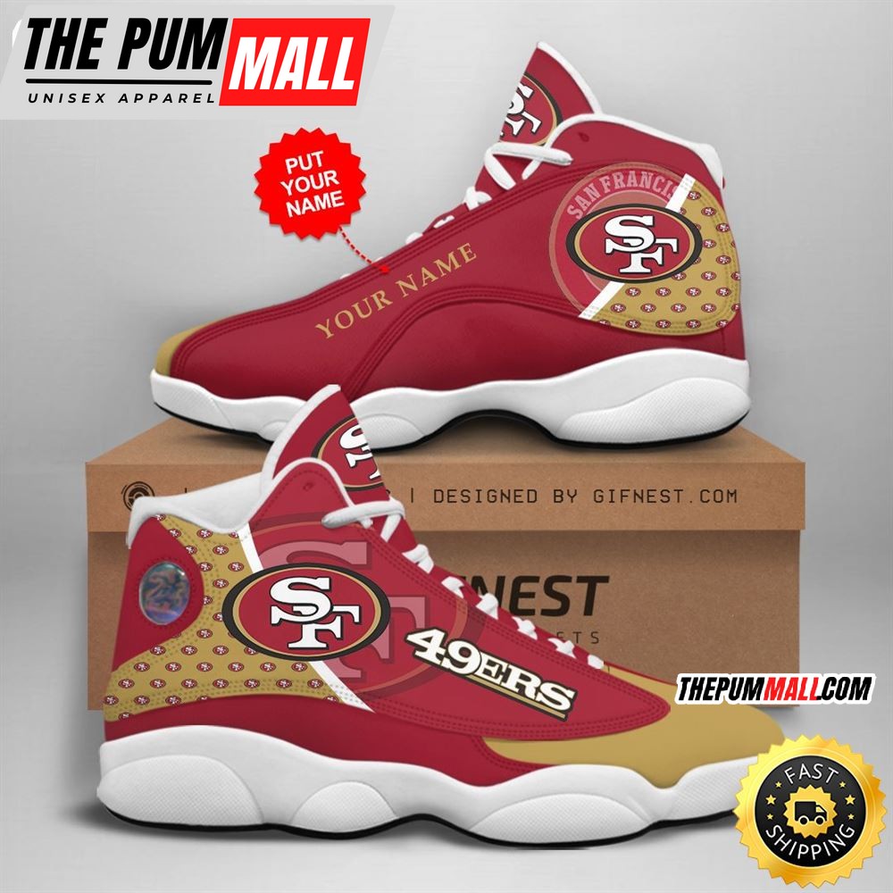 NFL San Francisco 49ers Custom Name Air Jd 13 Shoes V2