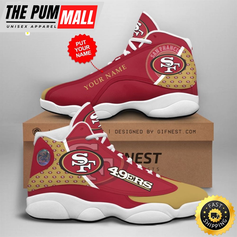 NFL San Francisco 49ers Custom Name Air Jd 13 Shoes V2