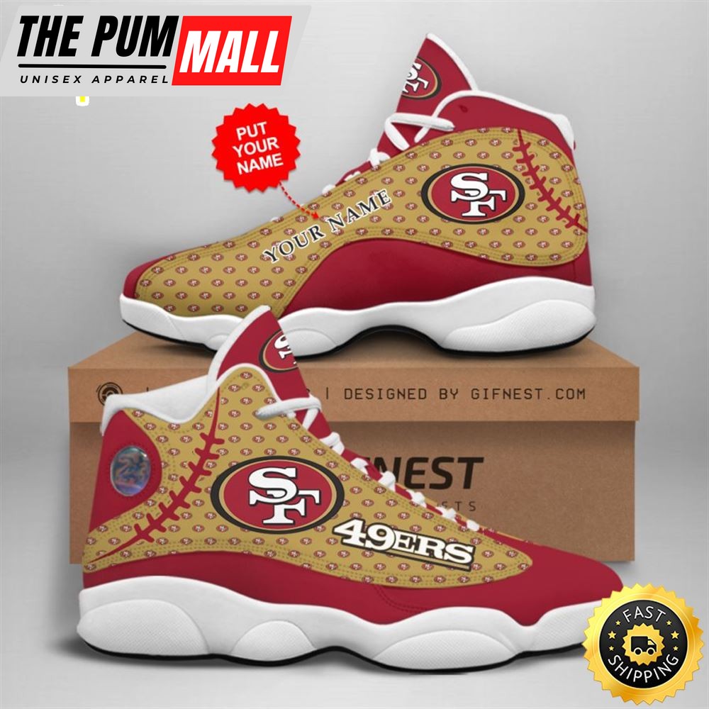 NFL San Francisco 49ers Custom Name Air Jd 13 Shoes V4