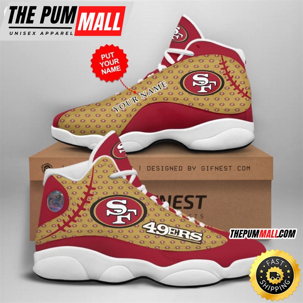 NFL San Francisco 49ers Custom Name Air Jd 13 Shoes V4