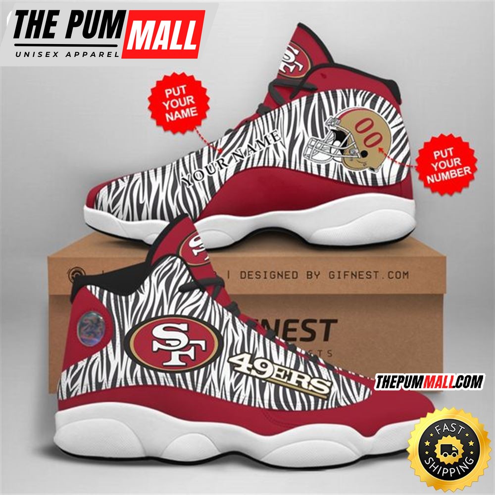 NFL San Francisco 49ers Custom Name Number Air Jd 13 Shoes V3